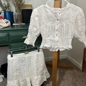 Urban outfitter smocked blouse skirt set! Size small, originally $128